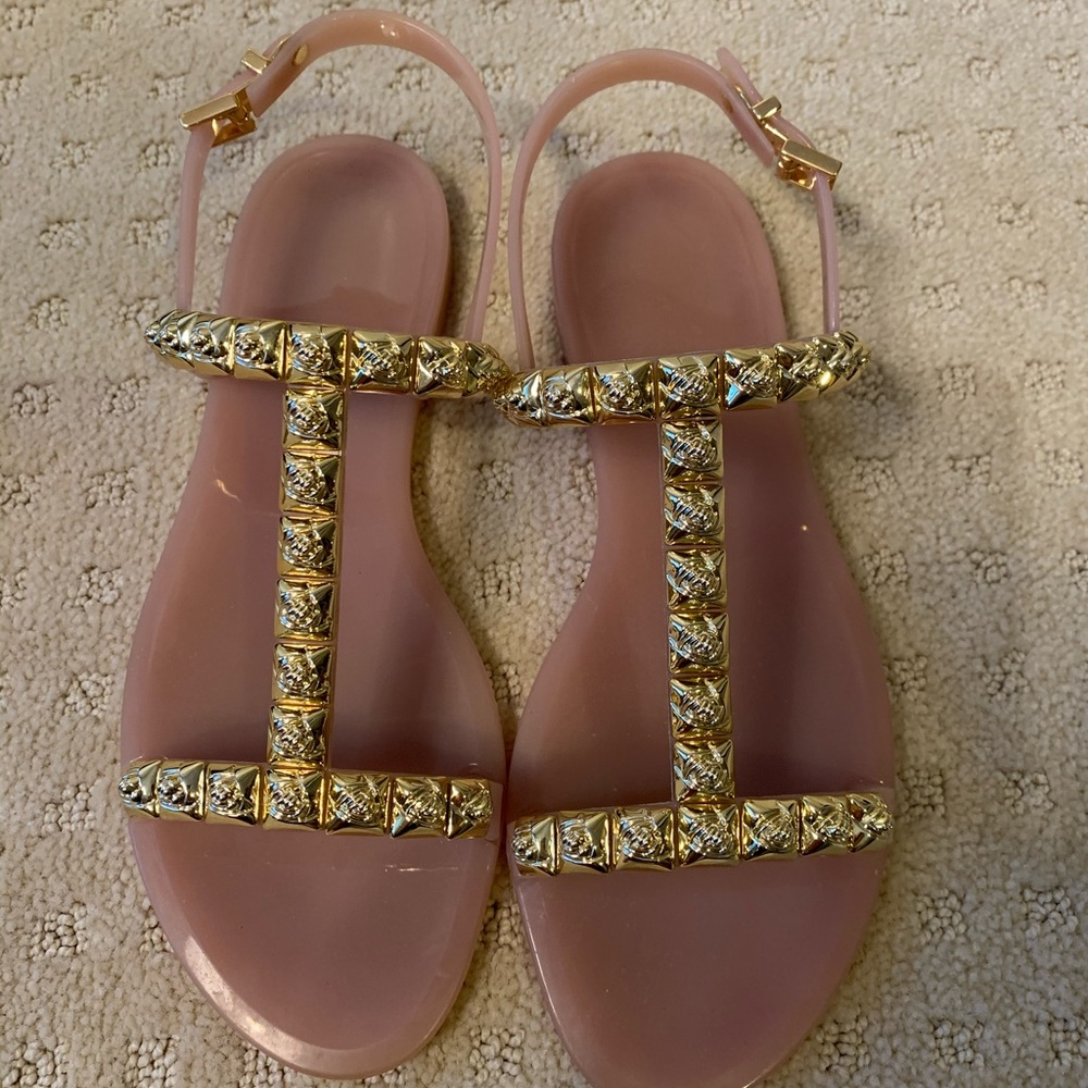 Stuart Weitzman studded jelly sandals